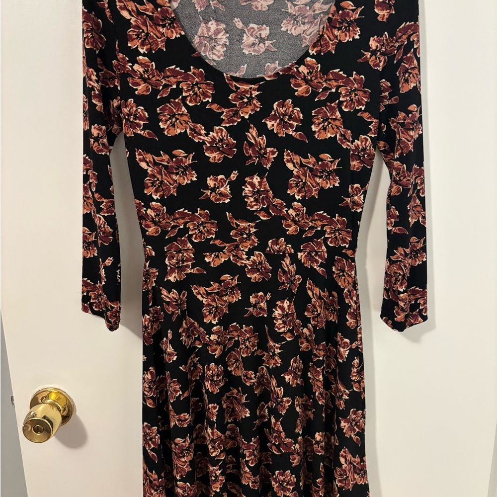 Floral Black and Pink Women's Dress